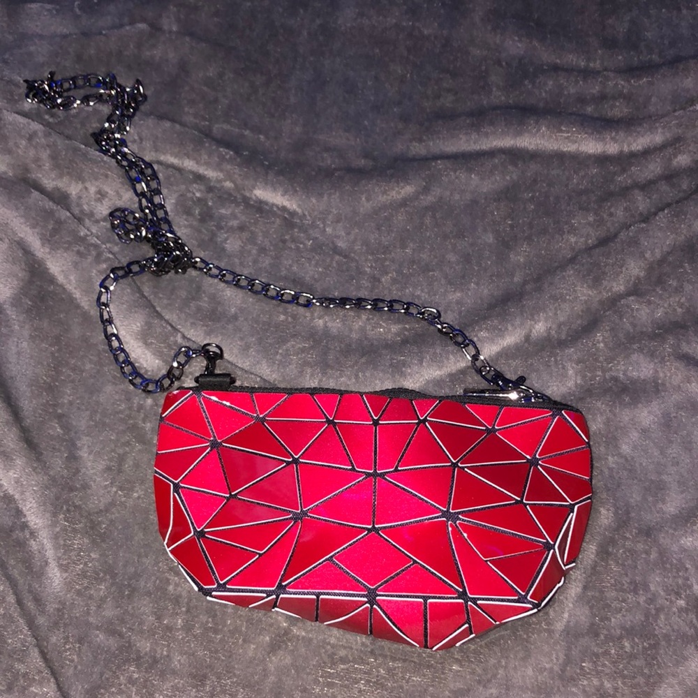 Red Geometric Purse